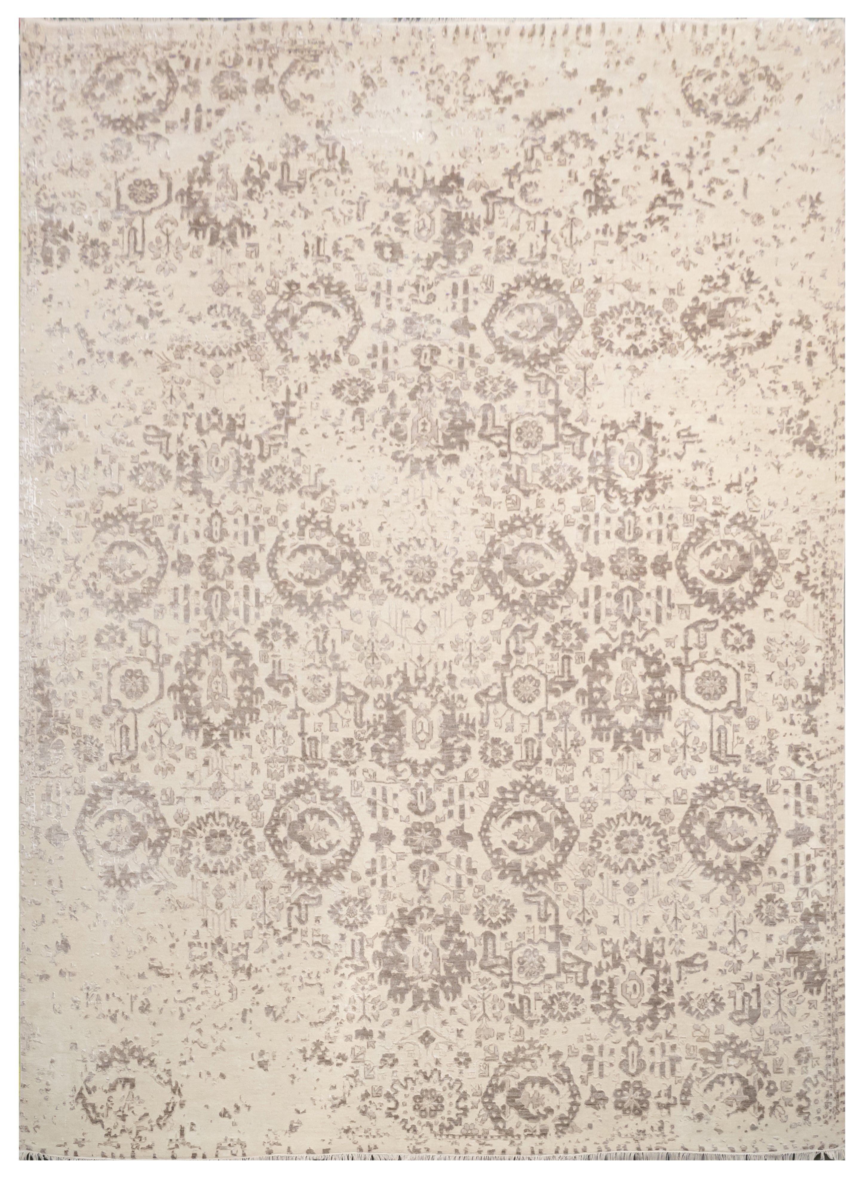 Handknotted Rug  DIA- 985 DC MAHAL Pearl & Grullo